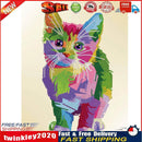 Partial Round Crystal Drill Colorful Cat Diamond Painting Draw Kit (KA301) Newly