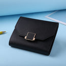 Women Wallets Leather Card Holder Money Bag Short Coin Purse Clutch (Black)