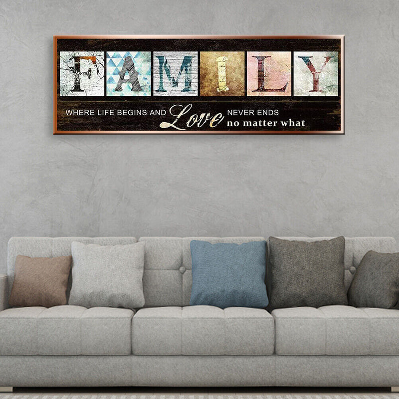 DIY Full Round Drill Rhinestone Diamond Painting Family Letter Handwork Home Art