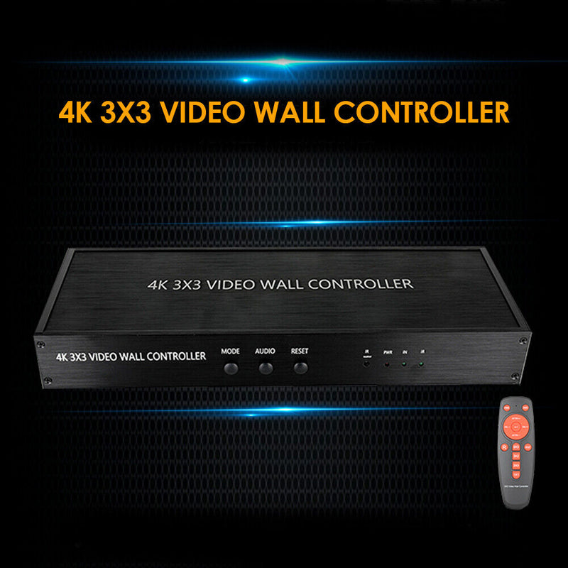 4K 3x3 Video Wall Controller 1 Input 9 Output HDMI-compatible Display Splic