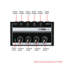 Ultra-Compact 4 Output 1 Input Amp 4 Channels Audio Stereo Headphone Amplifier