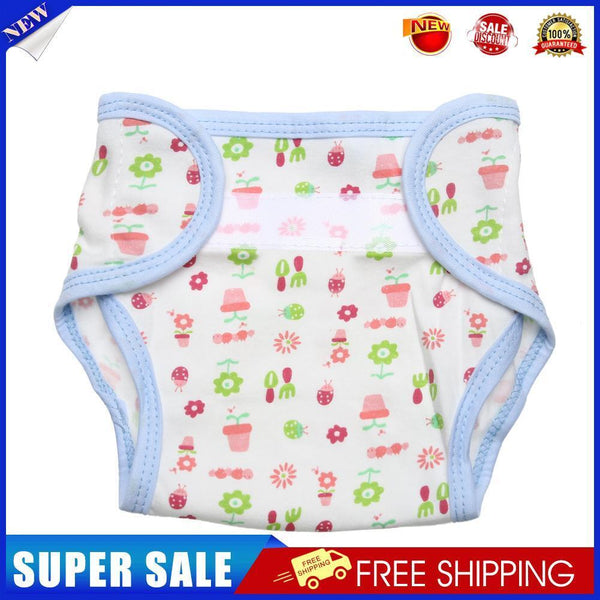 Baby Infants Breathable Soft Cotton Diaper Pants Reusable Nappy(Pot Flower)