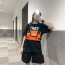 Punk Women Oxford Cloth Vest Bag Street Hip Hop Sport Solid Chest Shoulder Packs