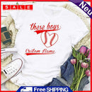 Independence Day Print Baseball Letter T-Shirt (White S)