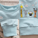 Boys Baby Cute O-Neck Sweatshirt Cute Animal Warm Casual Tops (Blue 18-24M)