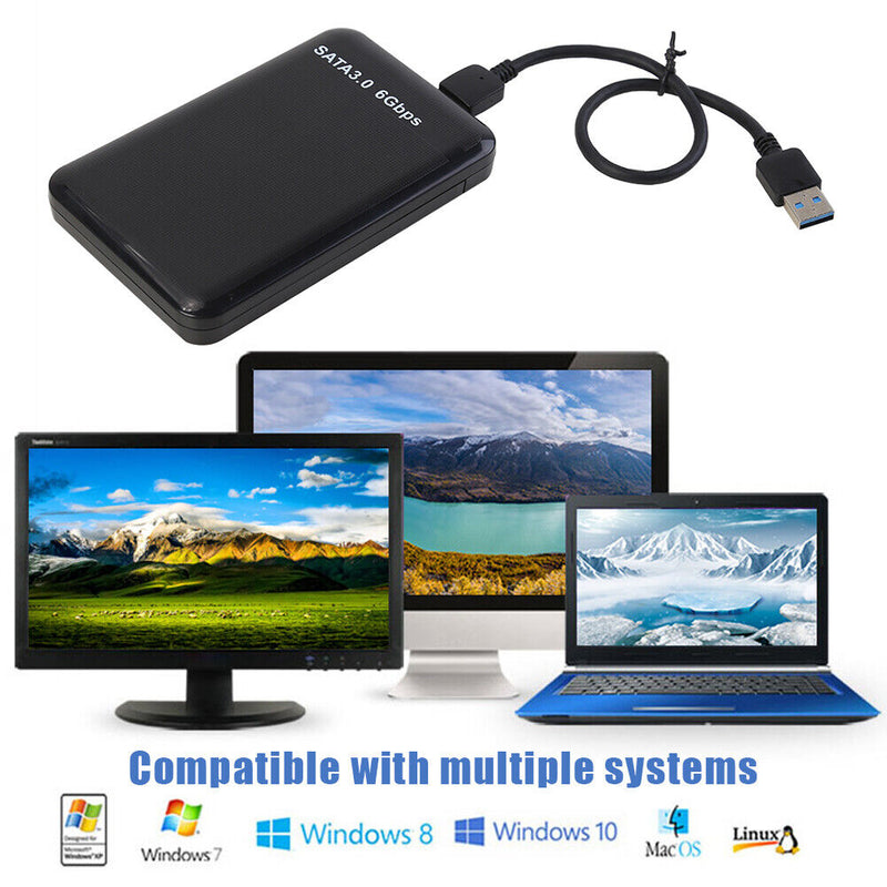 2.5 inch USB3.0 to SATA 3.0 HDD Hard Disk Drive External Case Box (Black)