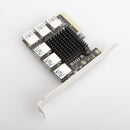 PCI-E 4X 1 to 6 USB 3.0 Port Riser for BTC Mining Miner PCI Express Adapter