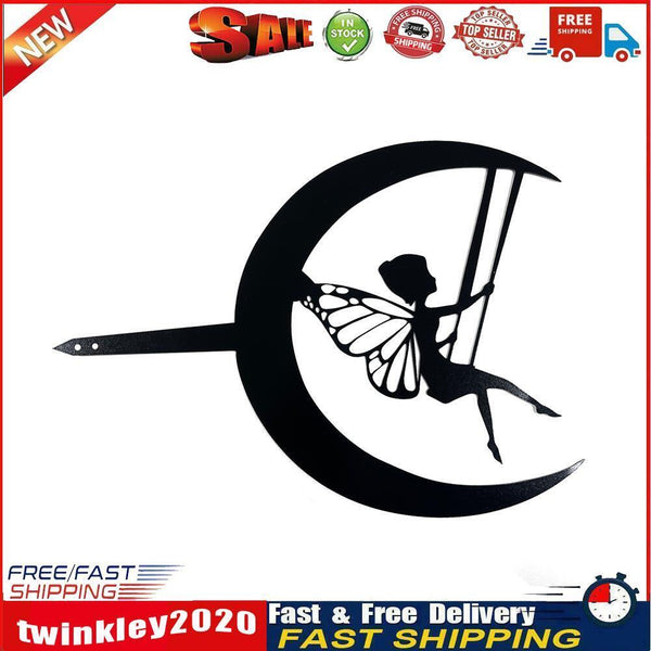 Iron Metal Fairy Silhouette Artwork for Wall Decor Garden Home Decor (B) Newly