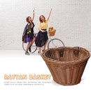 Kids Bike Basket Women Bicycle Rattan Weaving Front Basket (Primary Color) Newly