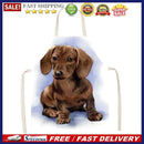 Hanging Neck Brown Dog Printed Linen Cleaning Apron Kitchen Cafe Home Pinafor