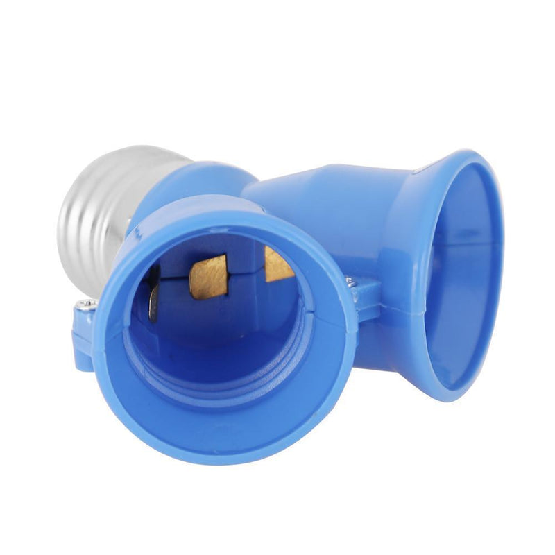 10pcs E27 to 2E27 Lamp Holder Converter Adapter Bulb Base(Blue)