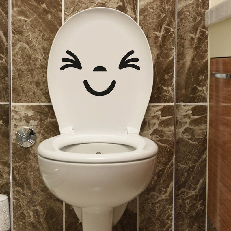 Bathroom Toilet Funny Smile Wall Stickers Washroom Wall Decals House Decor