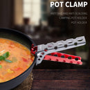 Camping Anti-Scald Pot Pan Bowl Gripper Outdoor Handle Holder Clip (Red) Newly