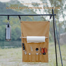 Camping Tableware Storage Bag Multi Pocket Canvas Portable Towel Storage Rack