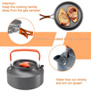 3pcs/set Portable Kettle Pot Frying Pan Tableware Outdoor Camp Hiking Cookwar