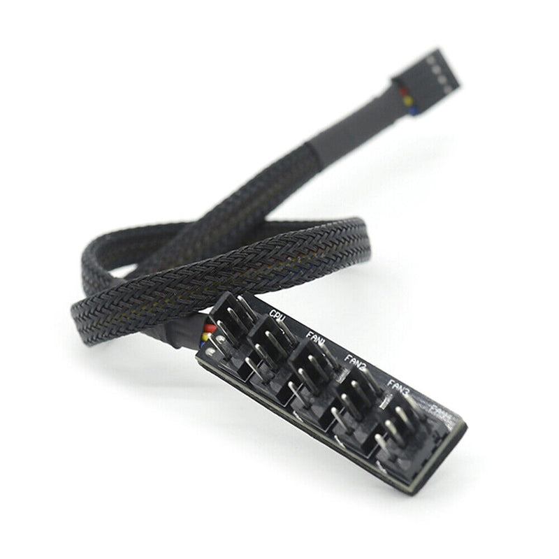 1 to 5 Way 4-Pin PWM CPU Cooler Fan PC Case Fan Sleeve Power Cable Hub Splitter