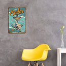 Person on Advertisement Metal Tin Painting Signs Cave Plates Bar Pub Wall Poster