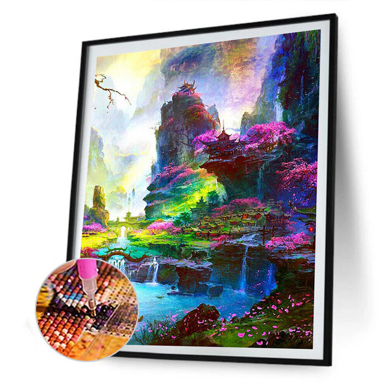 5D Diamond Painting Kit DIY Mountains Waters Full Round Drill Home Decoration