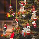 6pcs Wooden Dog Pendant for Christmas Tree Household Wall Door Hanging Artw