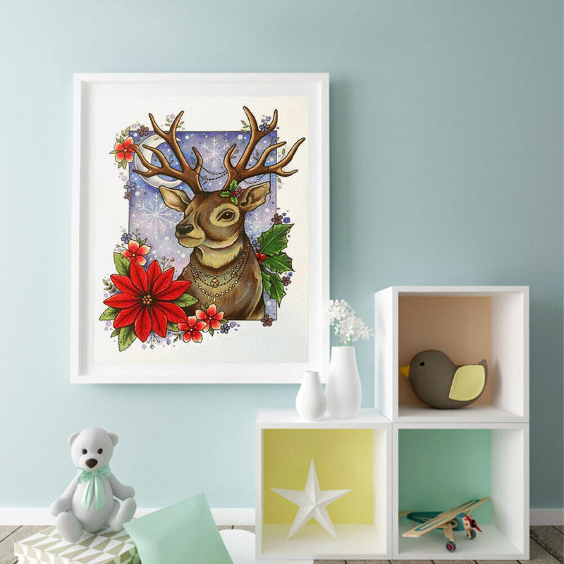 Deer Partial Oil Paint By Numbers Kit DIY Frameless Drawing Picture for Adu