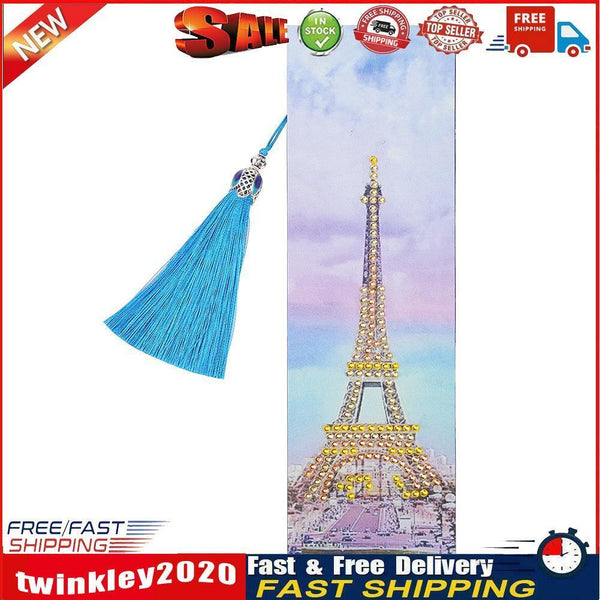 DIY Tower Special Shaped Diamond Painting Leather Tassel Bookmark Crafts Newly