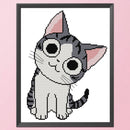 Cheese Cat Cotton Thread Printed Partial Cross Stitch Kit Handicraft Needlework