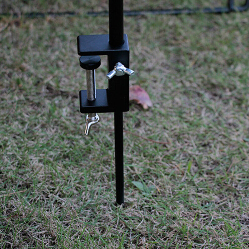 Folding Lamp Pole Camping Bracket Hook Outdoor Light Stand Tripod (Black) Newly