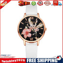 Lvpai Top Women Classic Flower Leather Bracelet Quartz Watch (White)