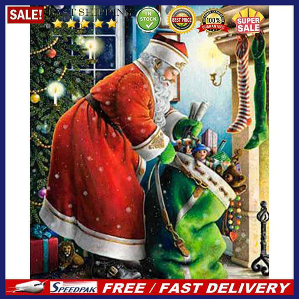 Santa Gift Oil Paint By Numbers Christmas Drawing DIY Hand Painted Decorations