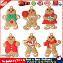 6pcs Xmas Gingerbread Man Tree Pendant Bedroom Exquisite Hanging Decor (L) Newly