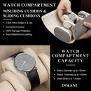 3 Slots Watch Roll Travel Case Portable Leather Watch Display Box (Grey) Newly