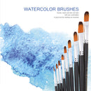 9pcs Nylon Hair Watercolor Oil Acrylic Painting Brushes Pens DIY Art Tools