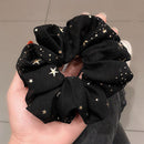 Korean Chiffon Scrunchies Women Girl Star Hairband Elastic Hair Rope Ties Hol
