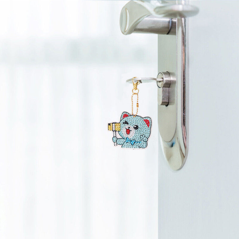 5pcs DIY Easter Egg Diamond Painting Keychain Crystal Drill Keyring (YS008)