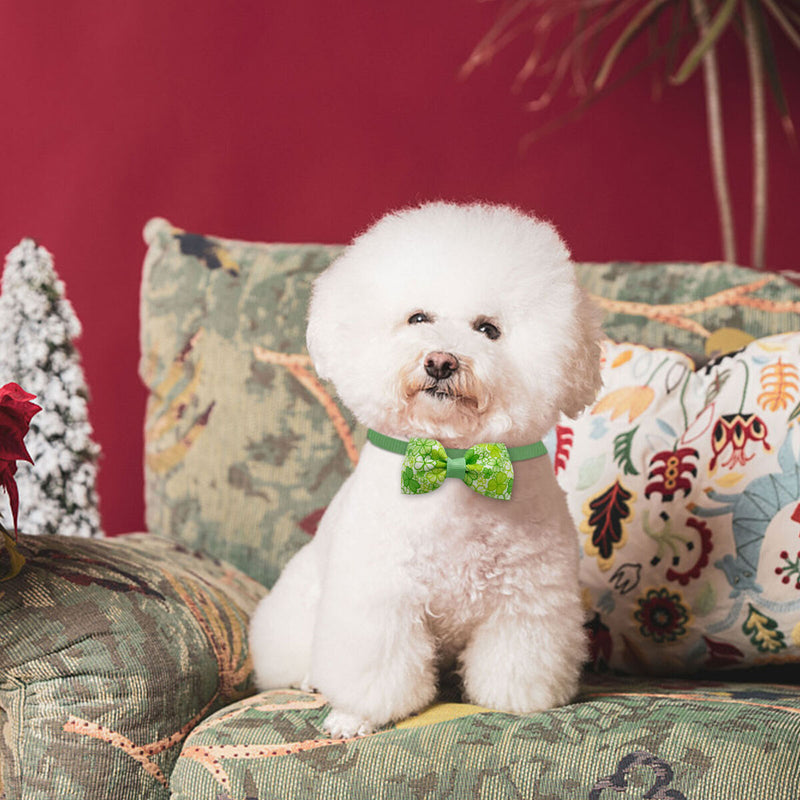 Dog Bow Tie - Adorable Dog Cat Irish Lucky Shamrock Collars for St. Patricks
