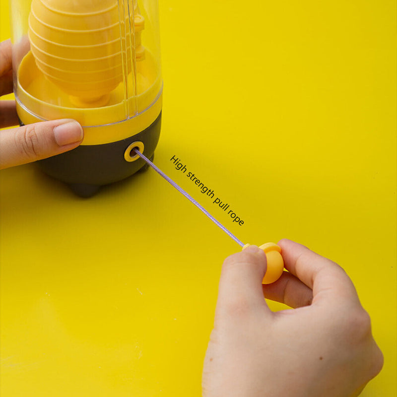 Manual Golden Egg Puller Yolk Mixer Kitchen Egg Stirring Shaker (Yellow)