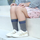 Baby Boys Girls Preppy Stripe Print Knee Socks Kids Sports Sock (Grey S)