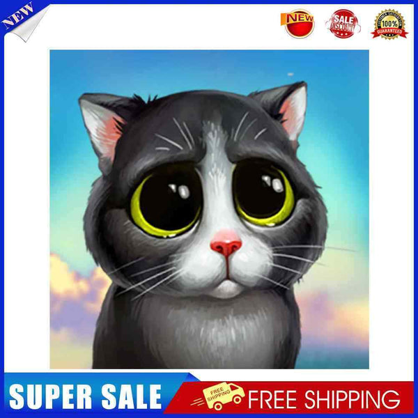 5D Cute Cat Mosaic Diamond Painting Drawing Full Round Drill DIY Art Handcraft