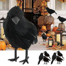 Halloween Stuffed Feather Crow Bird Black Ravens Fancy Prop Decor Home C9M2