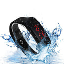 LED Silicone Bracelet Digital Children Men Women Sport Wrist Watch (Black) Newly
