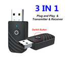 3"" 1 Bluetooth 5.0 Audio Transmitter Receiver AUX USB Wireless Music Adapter