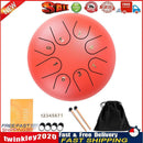 Ethereal 6 inch Steel Tongue Hand Pan Drum Tank 8 Tones with Mallets (Red) Newly