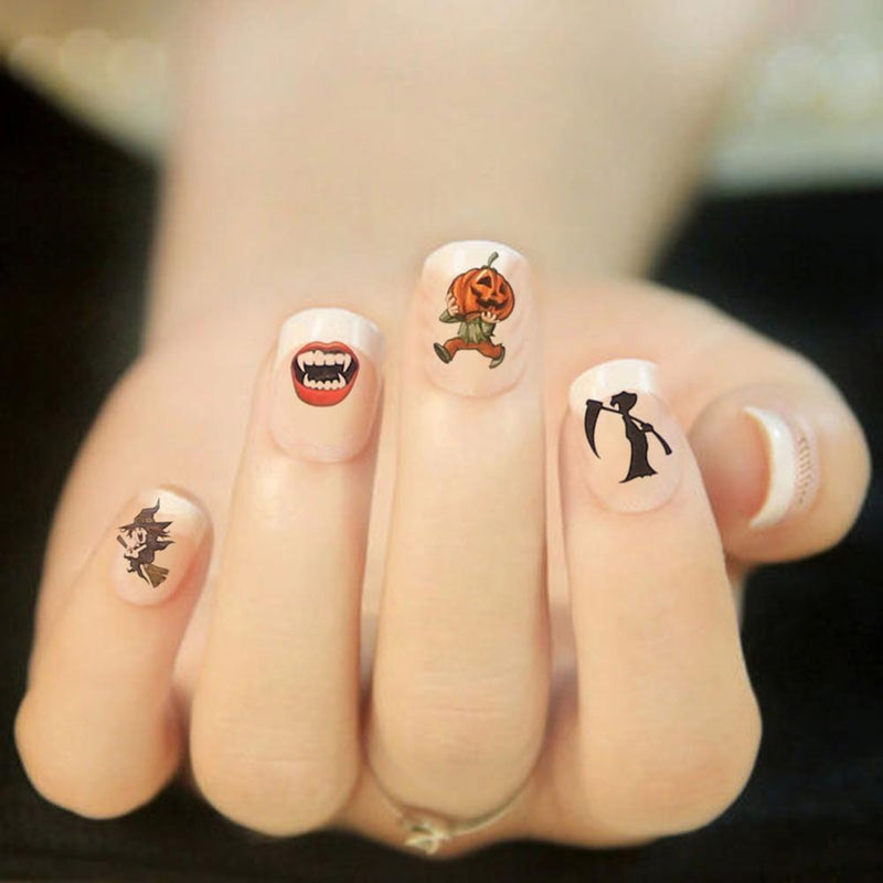 12 sheets Manicure Halloween Water Transfer Nail Art Decoration Stickers