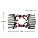Retro Magic Beads Double Hair Comb Clip Stretchy Hair Combs (Small Flower)