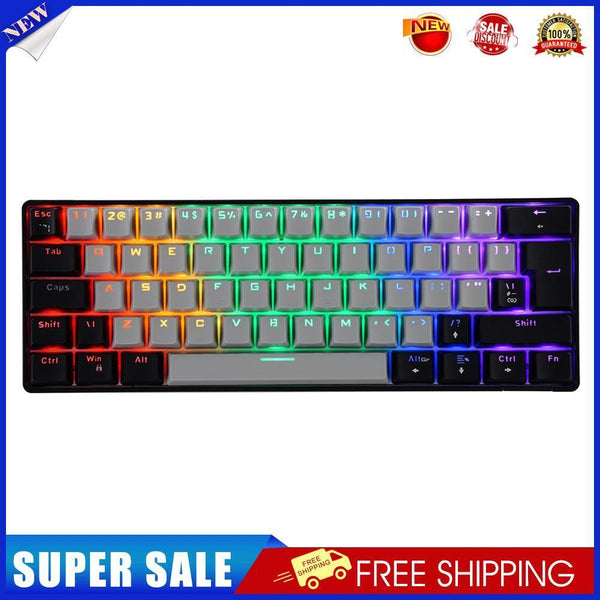 T60 62 Keys NKRO Wired Gaming Computer Mechanical Keyboard (Black Grey)