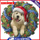 40x40cm Xmas Dog Frameless Picture Oil Paint By Numbers Hand Painted Home Decor