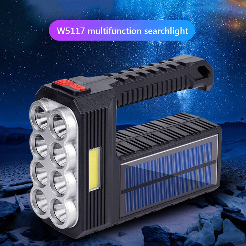 Strong Powerful Flashlight Searchlight 3 Mode LED Outdoor Hand Lamp (Solar)