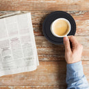 8pcs Silicone Coaster Drink Cup Pad Non-slip Round for Home Kitchen (Black)