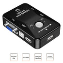 HW1701 2-Port USB Manual KVM Switch Box 2 in 1 Out 1080P VGA Switch Splitter
