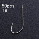 150pcs High Carbon Steel Barbed Fishing Hooks Sea Fishing Bait Holders